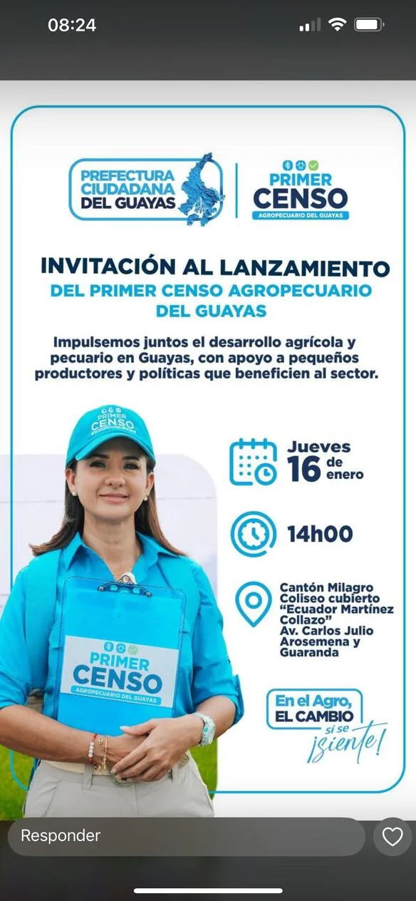 ECUADOR: Hoy Guayas hace el lanzamiento del primer Censo Agropecuario