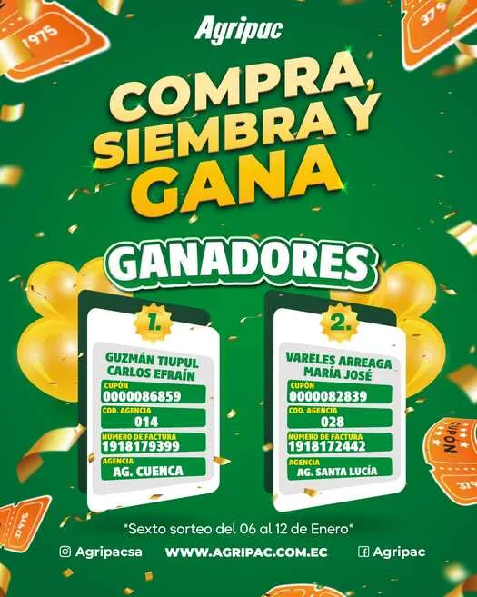 ECUADOR: Gran éxito de la campaña "Compra, Siembra y Gana" de Agripac: más motos para los productores